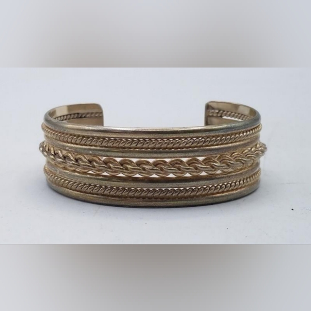 Navajo Sterling 925 Harry Morgan Signed Vintage Patina Cuff Bracelet